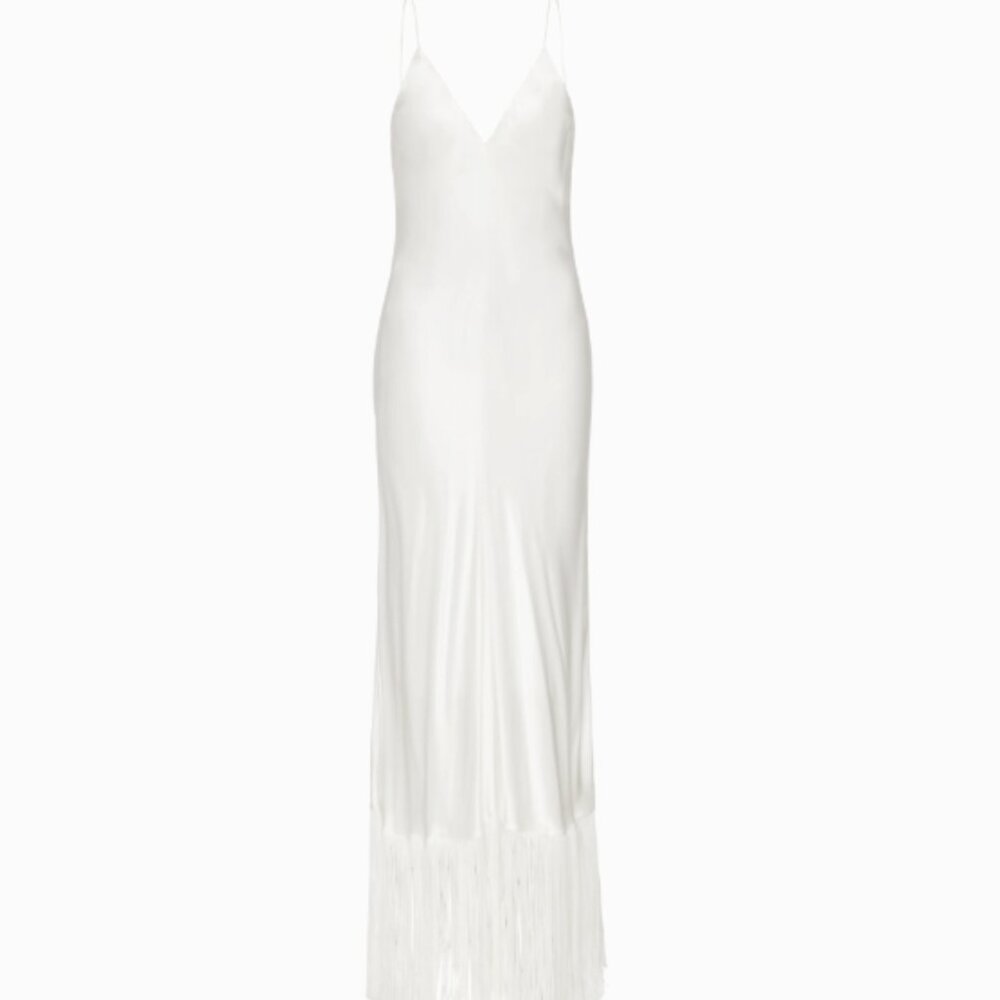 Studio Amelia Urchin Fringed Slip Dress | Ivory